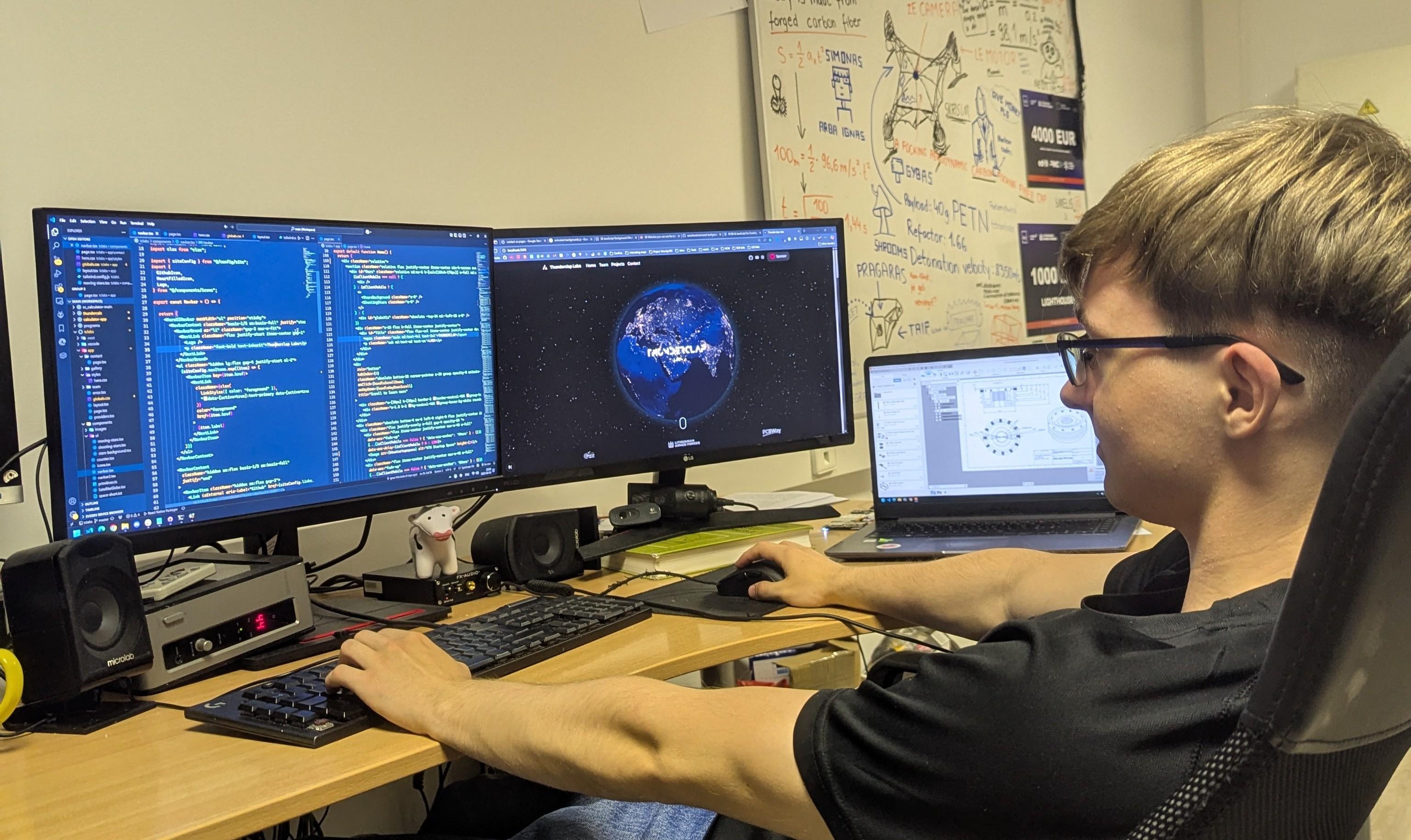 Ignas working on our website