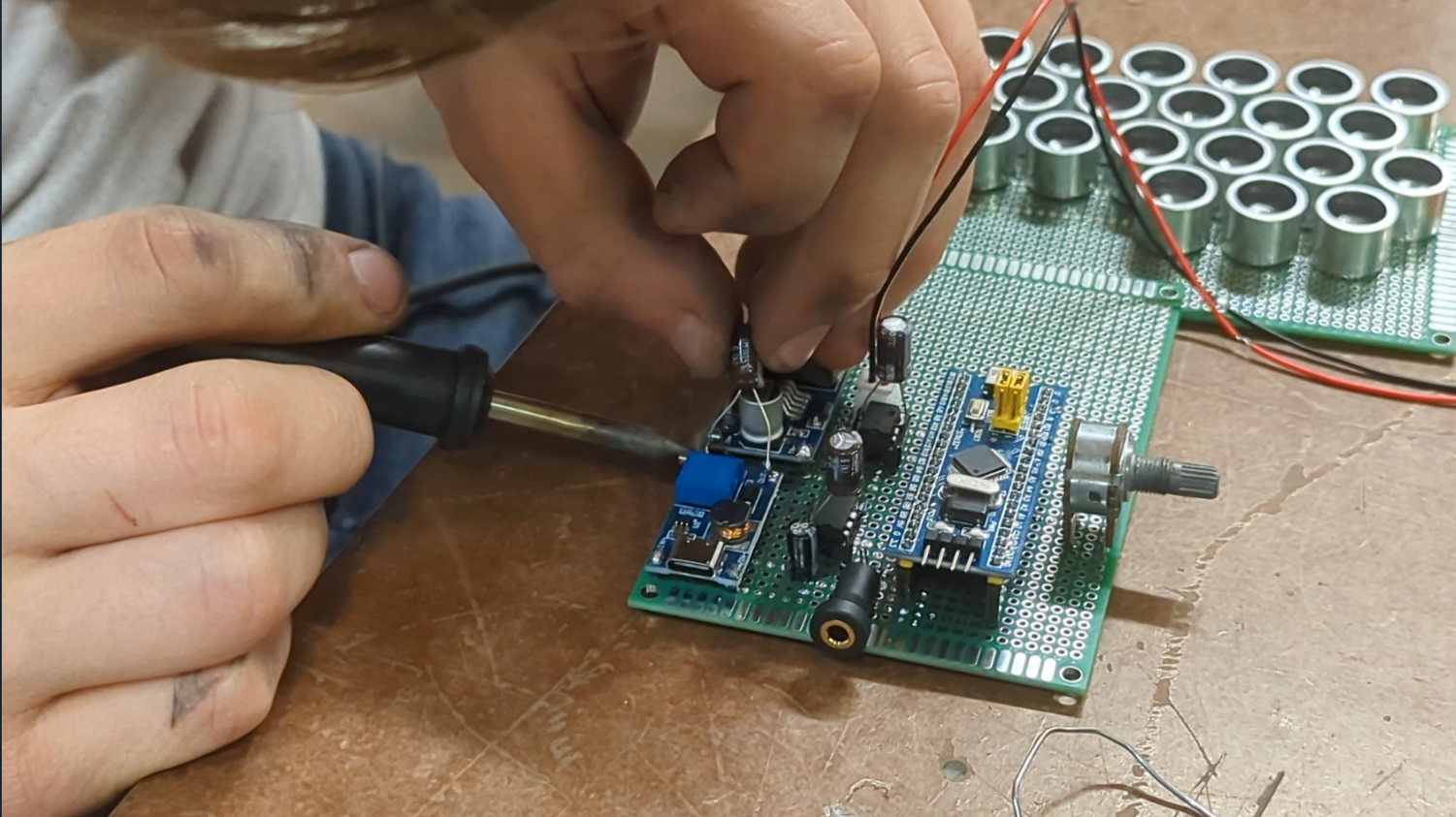 Simon soldering a top-secret project ;)