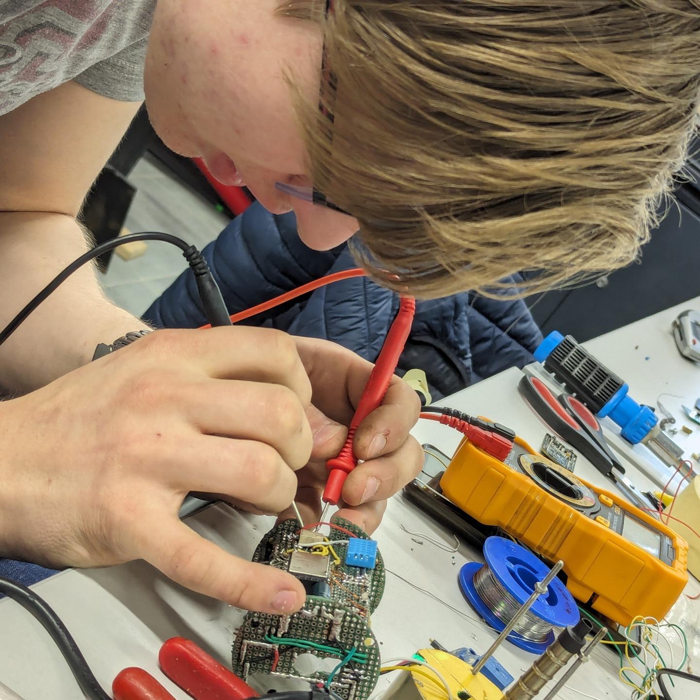 Simon working on CanSat